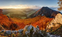 Panorama at autumn from peak Manin - Povazska Bystrica