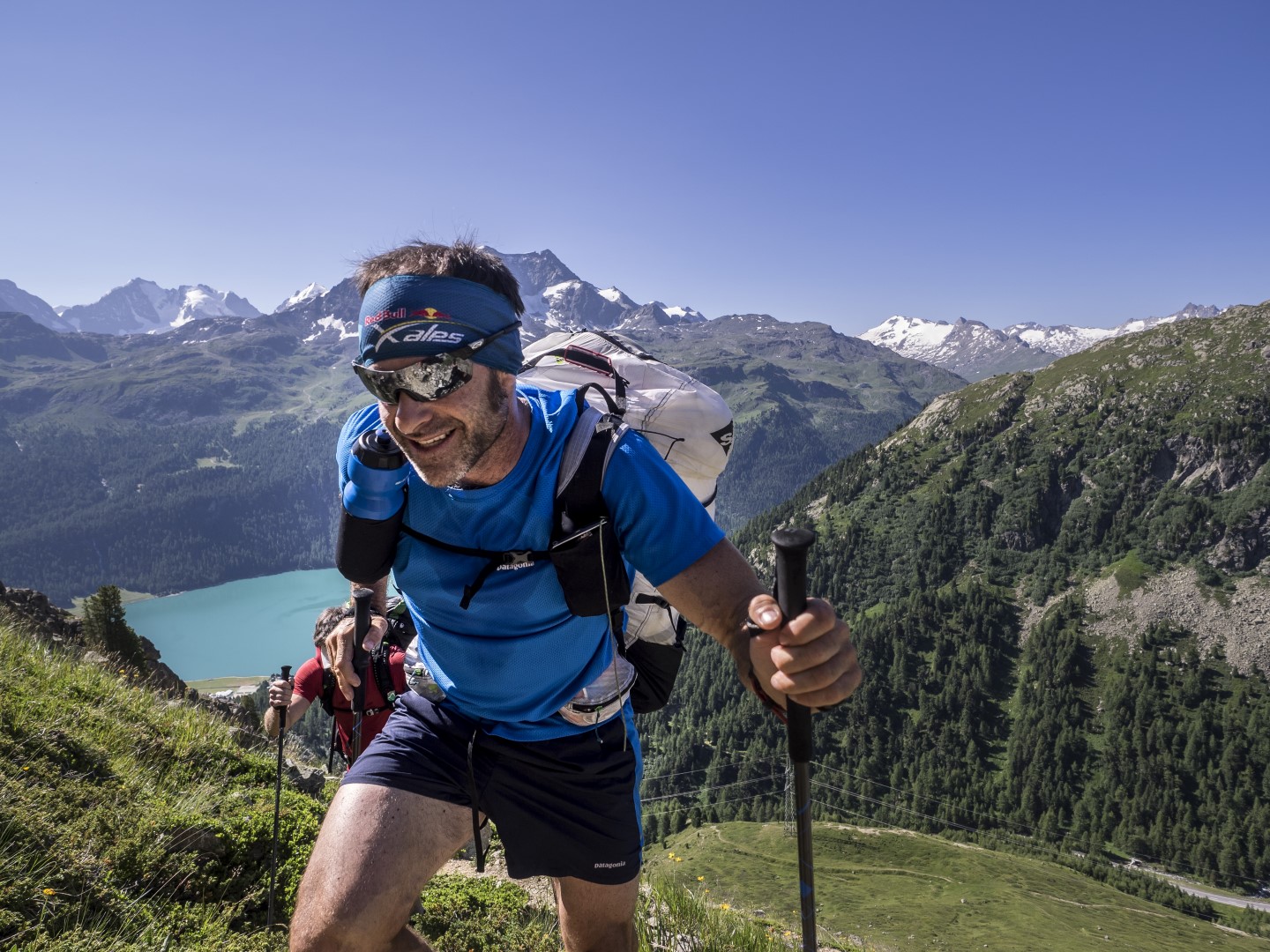 Gavin McClurg (USA2) performs during the Red Bull X-Alps in St.Moritz, Switzerland on July 11th 2015