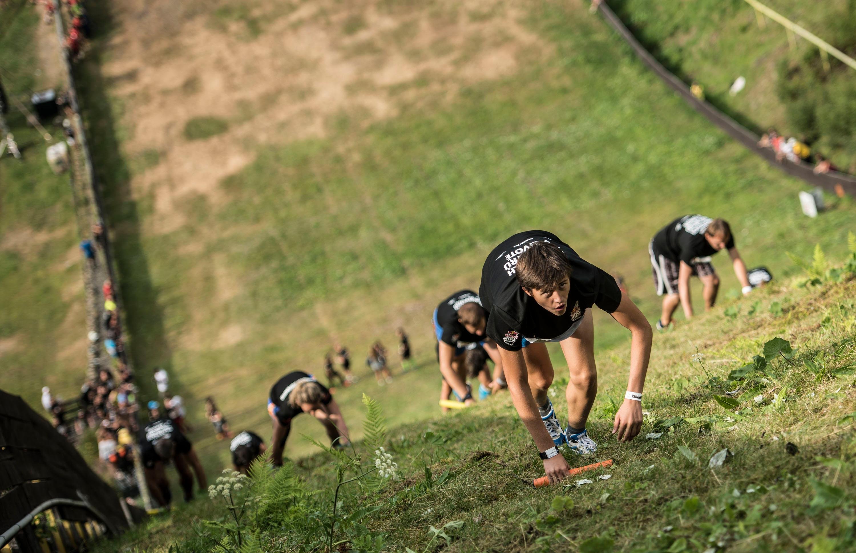 Competitors perform at the Red Bull 400 in Harrachov, Czech Republic on 15th September 2015