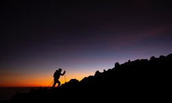 Alex Roudayna "Chikorita" climbing Pico de Orizaba at sunrise during the acclimation process of Tres Picos chalenge in Mexico on December 1, 2019. // Marcos Ferro/Red Bull Content Pool // AP-23G9QRRSN1W11 // Usage for editorial use only //